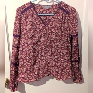 daniel Rain Chaps Women's Purple Floral Blouse